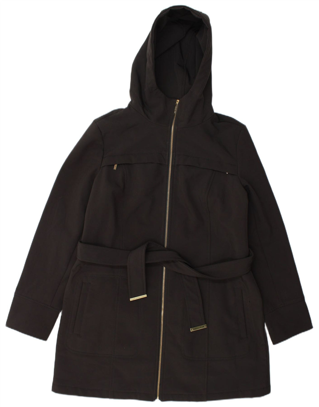 Michael Kors Veste Parka à capuche pour femme UK 16 Large Noir Polyester