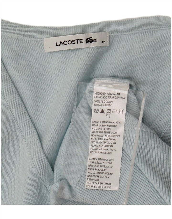 Lacoste Femme Col V Pull Pull Taille 42 Grand Bleu Coton