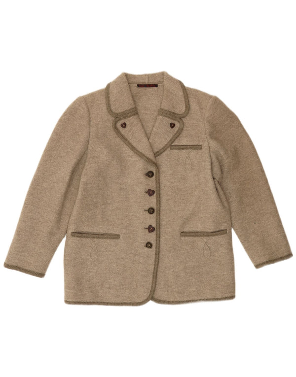 VINTAGE Femme 5 Bouton Blazer Veste UK 16 Grand Beige