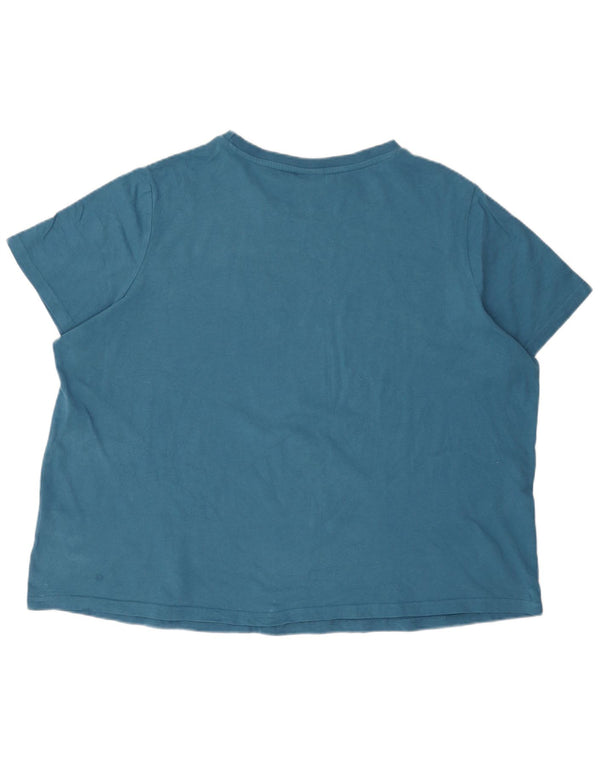Ellesse T-shirt graphique pour femme UK 28 6XL Bleu Coton
