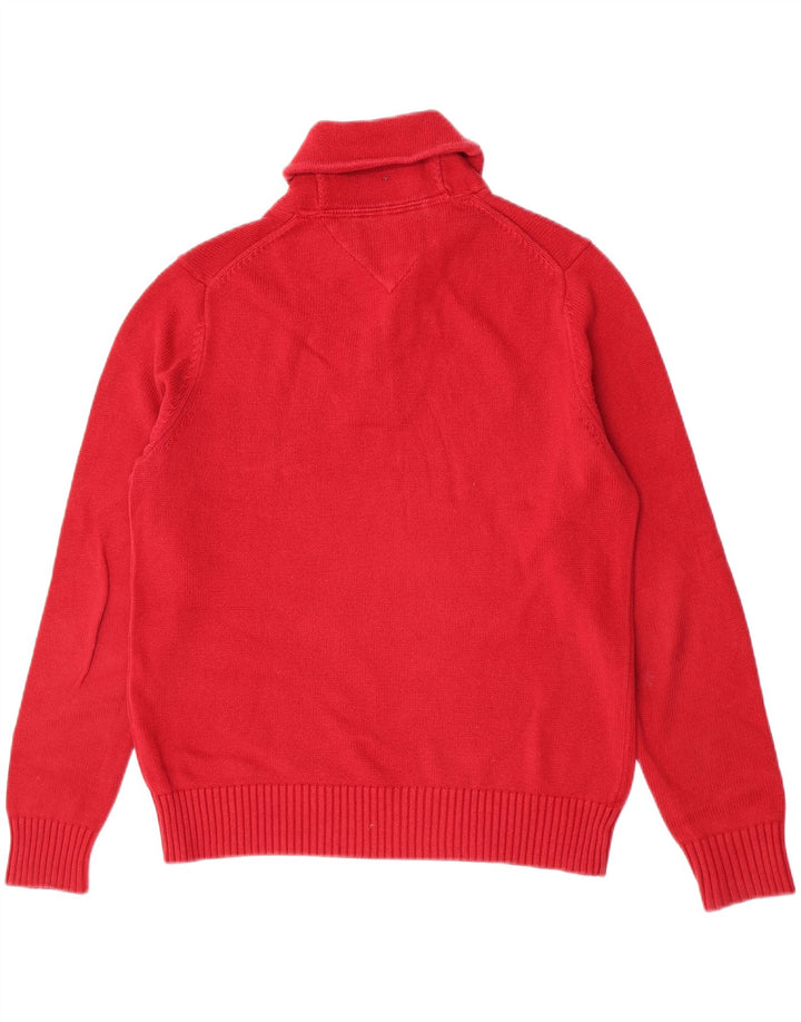 Tommy Hilfiger Pull à col châle pour homme Petit coton rouge
