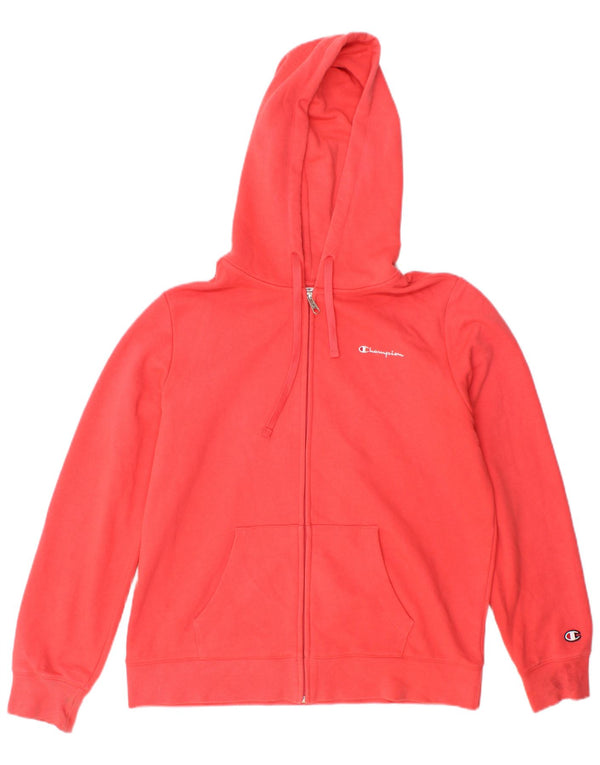 Champion Pull à capuche zippé pour femme UK 16 Large Rouge Coton