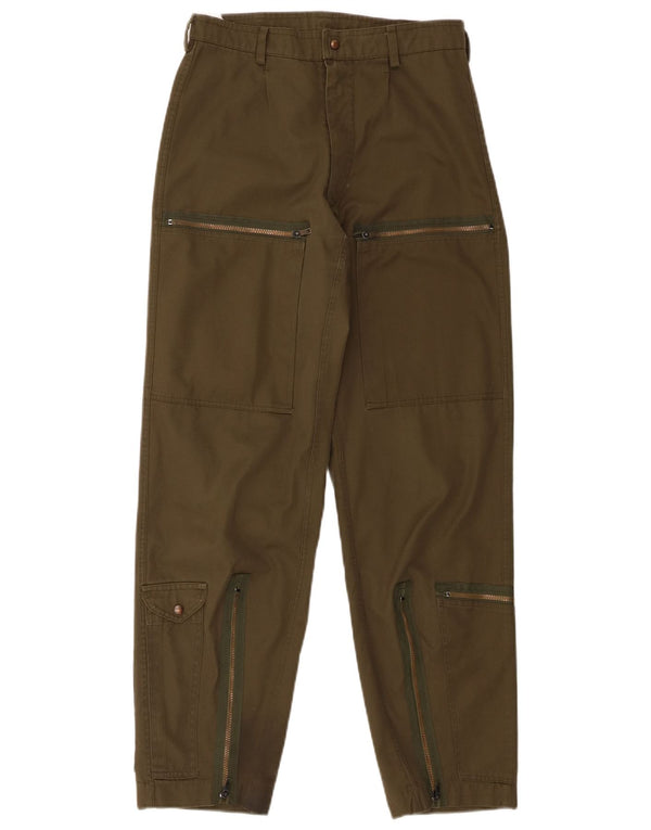 Pantalon cargo fuselé vintage pour hommes W30 L30 Vert