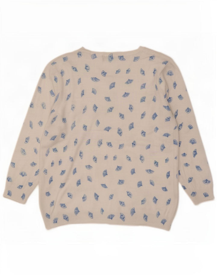 Marks & Spencer Pull à col bateau à motif abstrait pour femme UK 12 Medi