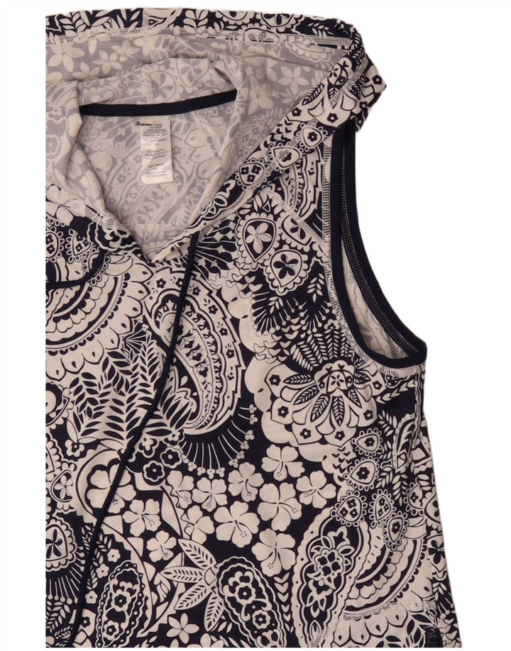 Tommy Bahama Chemisier sans manches pour femme UK 10 Petit nylon bleu marine