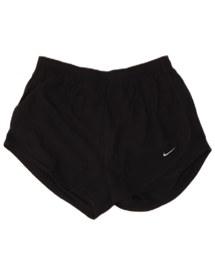 NIKE Short de sport Dri Fit pour femme UK 14 Noir moyen Polyester