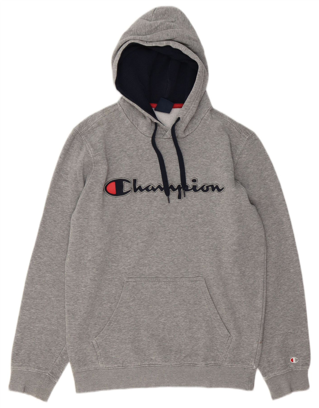 CHAMPION Pull à Capuche Graphique Homme Gris Moyen Moucheté Coton