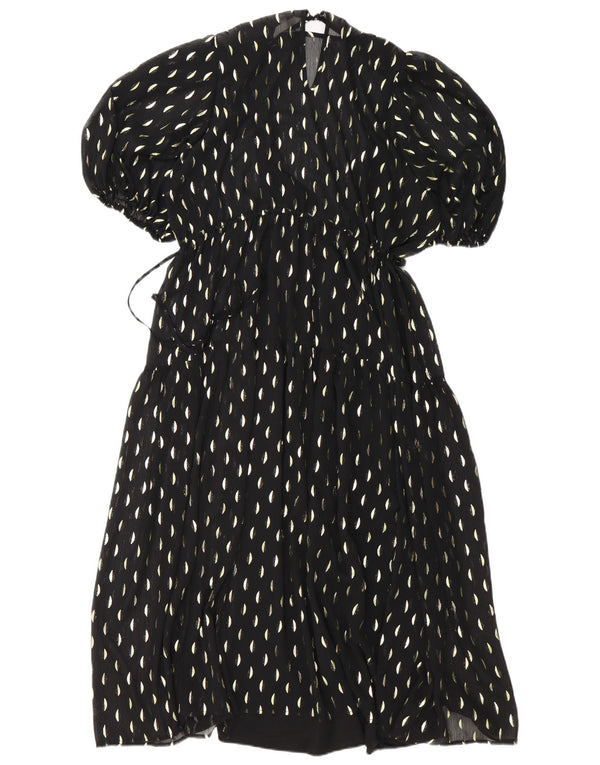 H&M Femme Robe Maxi UK 44 Medium Noir Tacheté Polyester