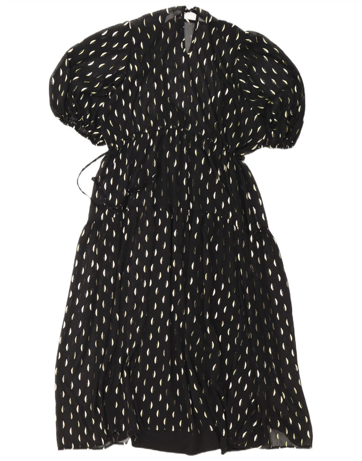 H&M Femme Robe Maxi UK 44 Medium Noir Tacheté Polyester