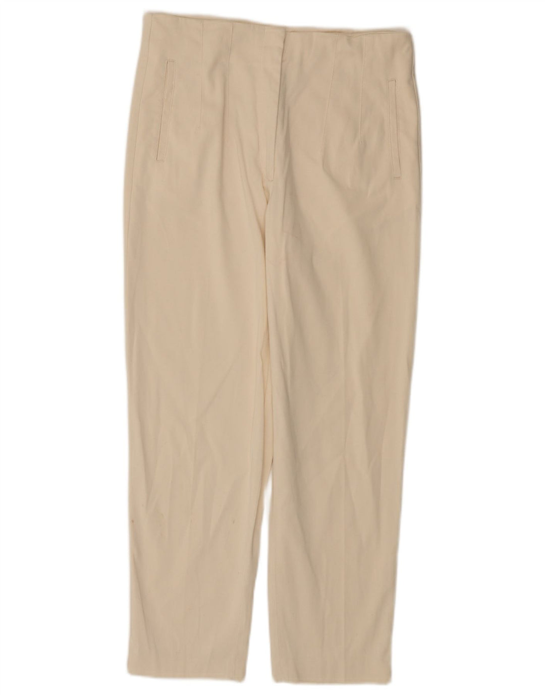 Massimo Dutti Pantalon court pour femme EU 42 Large W30 L25 Blanc
