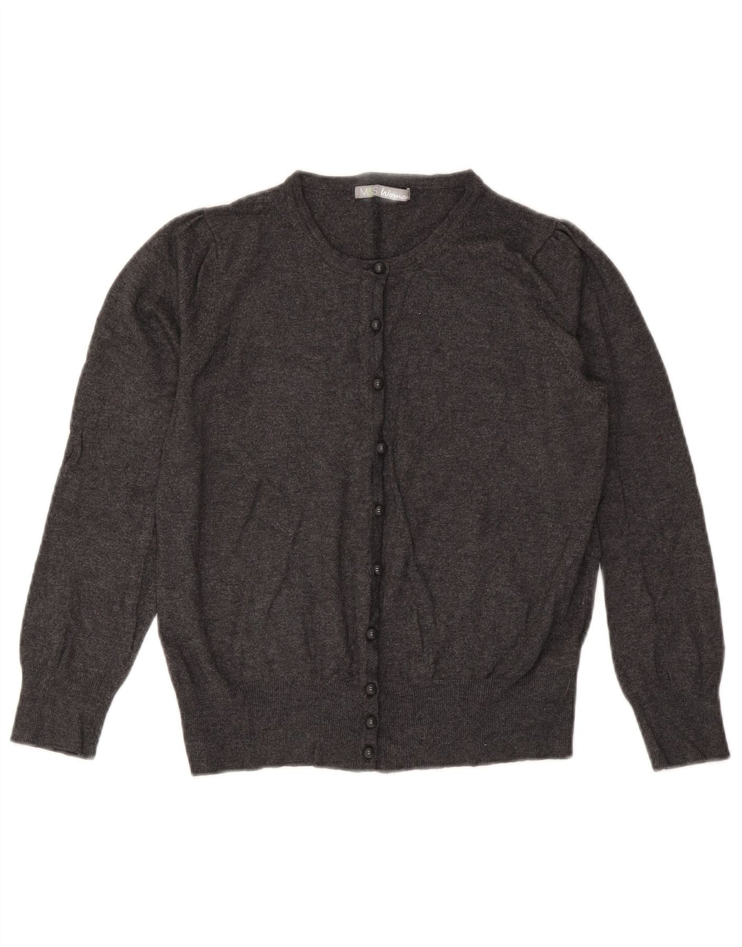 Marks & Spencer Cardigan court pour femme UK 44 Viscose gris moyen
