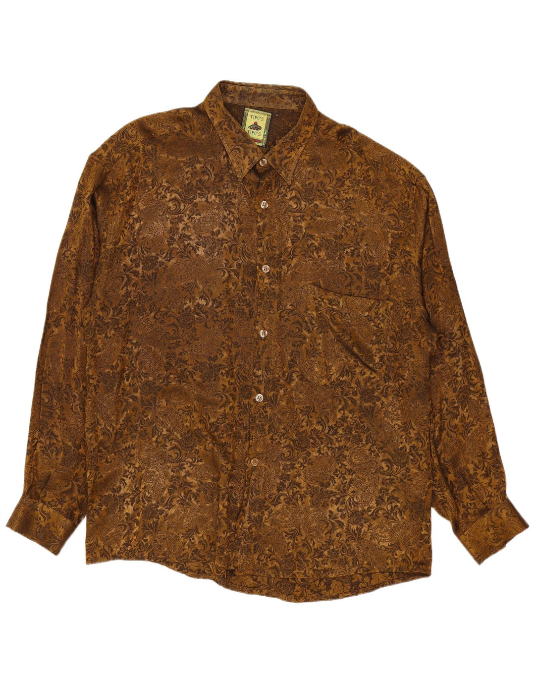 Tipo' S Chemise Homme XL Marron Paisley Viscose