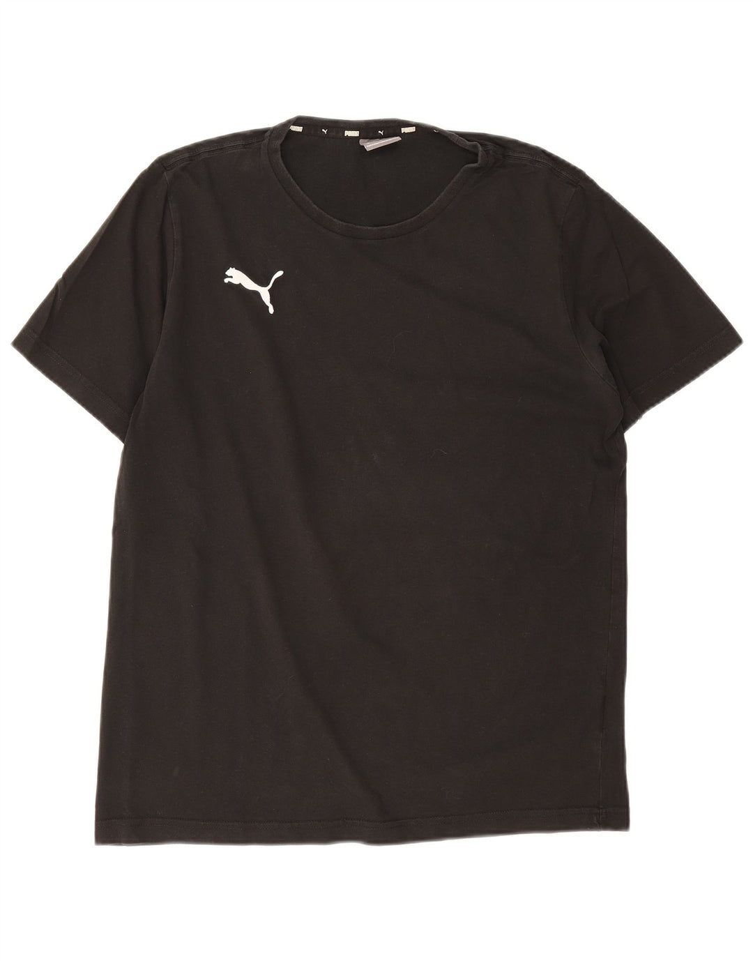 Puma Mens T-Shirt Top Medium Black Cotton