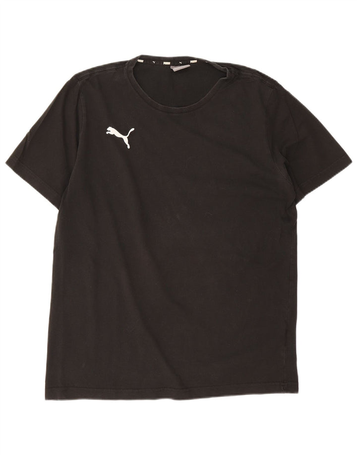 Puma Mens T-Shirt Top Medium Black Cotton