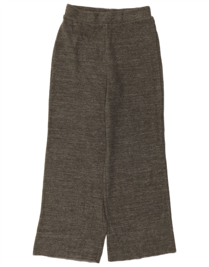 Zara Pantalon De Survêtement Femme UK 12 Coton Chiné Gris Moyen
