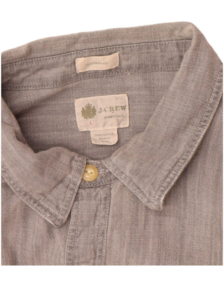 J. Crew Chemise Coupe Ajustée Homme Grand Gris Coton