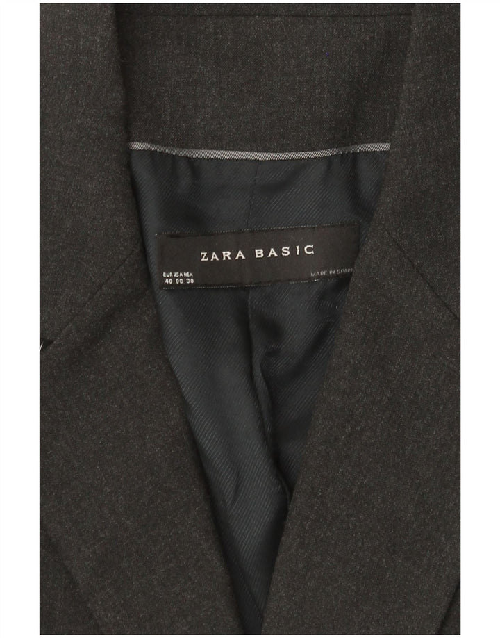 Zara Veste Blazer 1 Bouton Femme EU 40 Gris Moyen