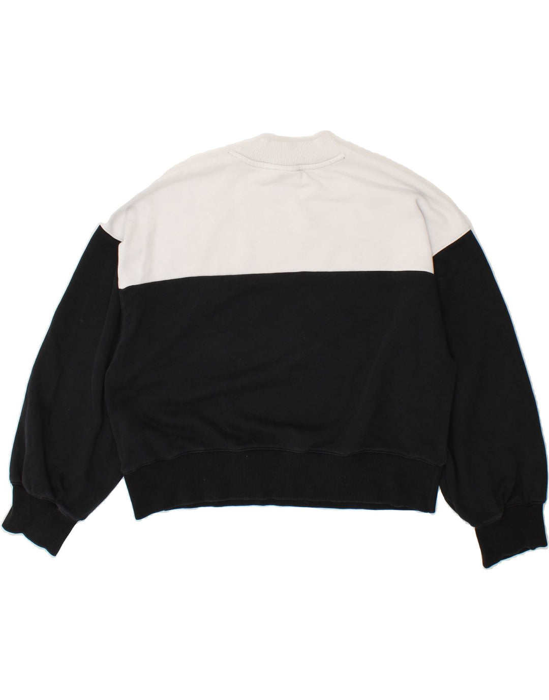CHAMPION Womens Crop Oversized Sweatshirt Jumper UK 14 1Medium White Vintage Champion and Second-Hand Champion from Messina Hembry 