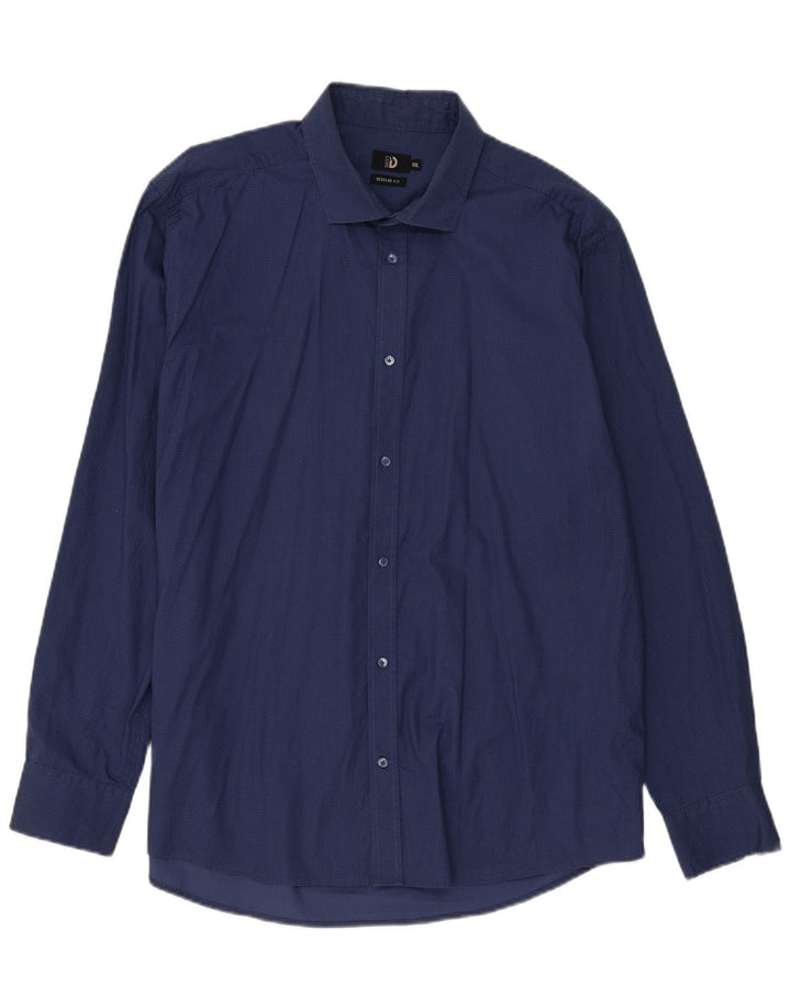 Dack's Chemise coupe classique pour homme 2XL en coton géométrique bleu marine