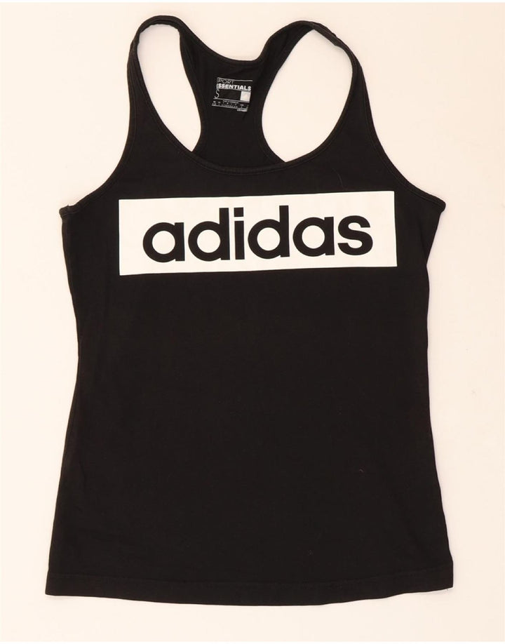 ADIDAS Femmes Climalite Graphic Débardeur UK 8/10 Petit Noir