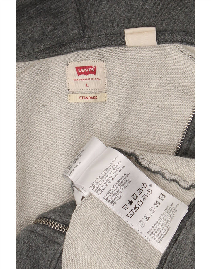 Levi's Sweat à Capuche Zippé Standard Homme Gris Large Coton