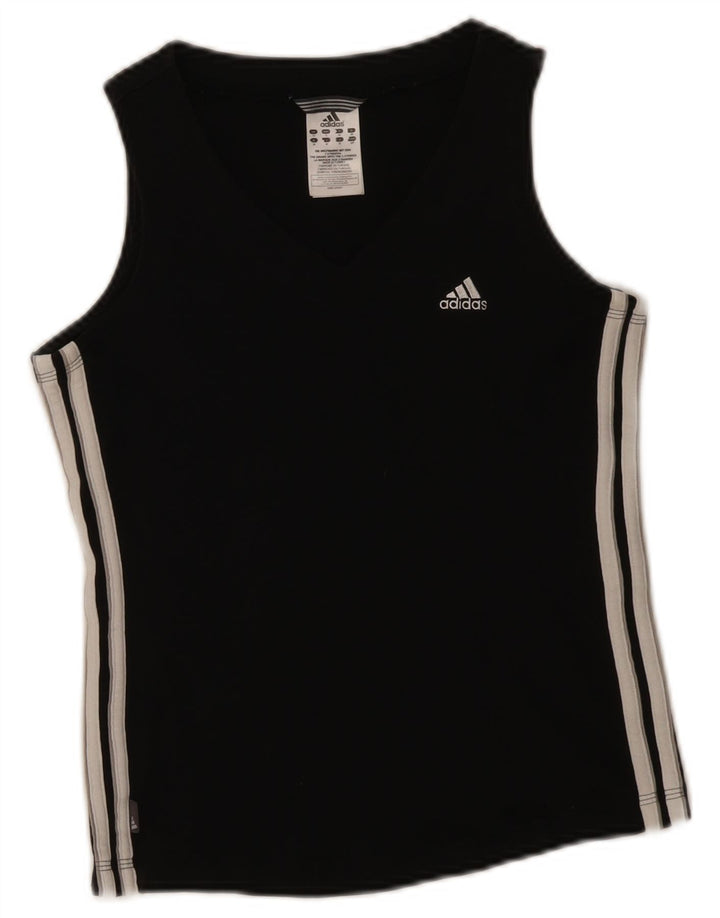 Adidas Débardeur Femme UK 8 Petit Coton Noir