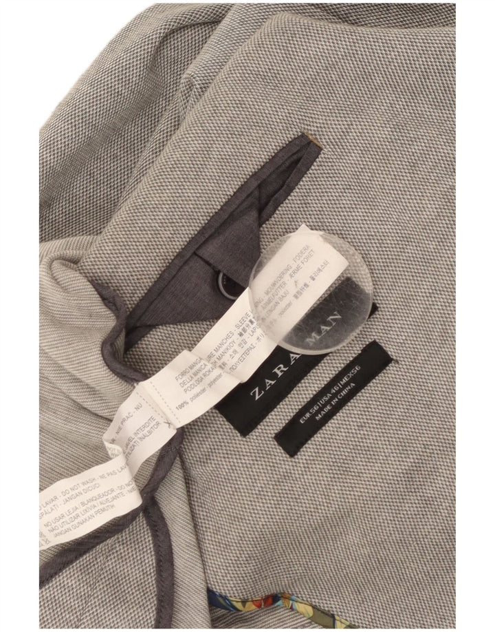 Zara Veste Blazer 2 Boutons Homme EU 56 XL Gris Polyester