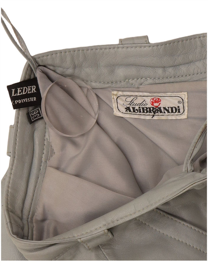 jupe en cuir femme vintage W36 XL Cuir gris