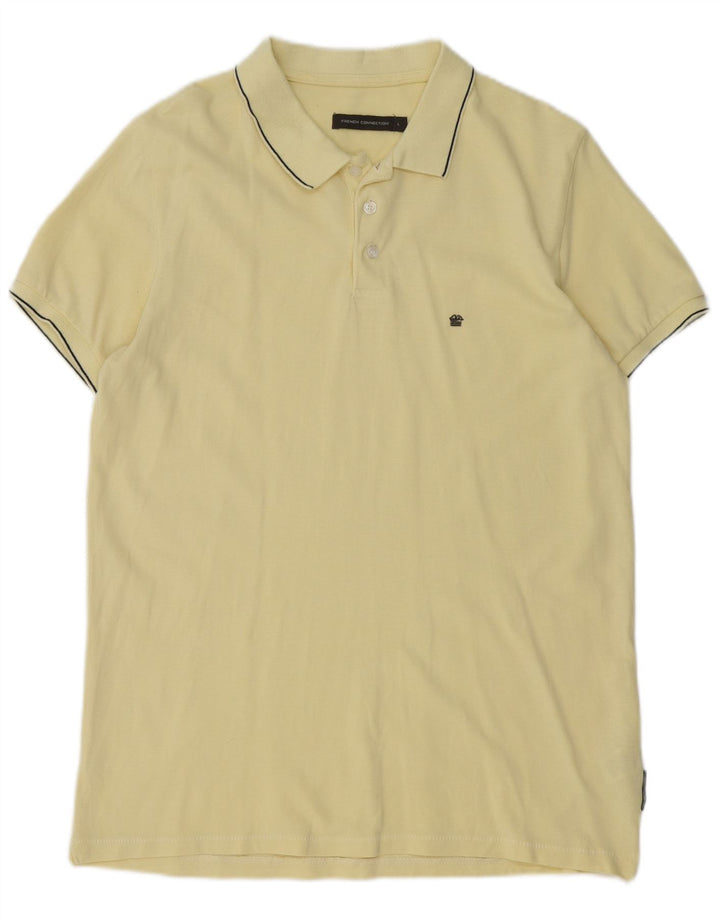 French Connection Polo Homme Large Jaune Rayé Coton