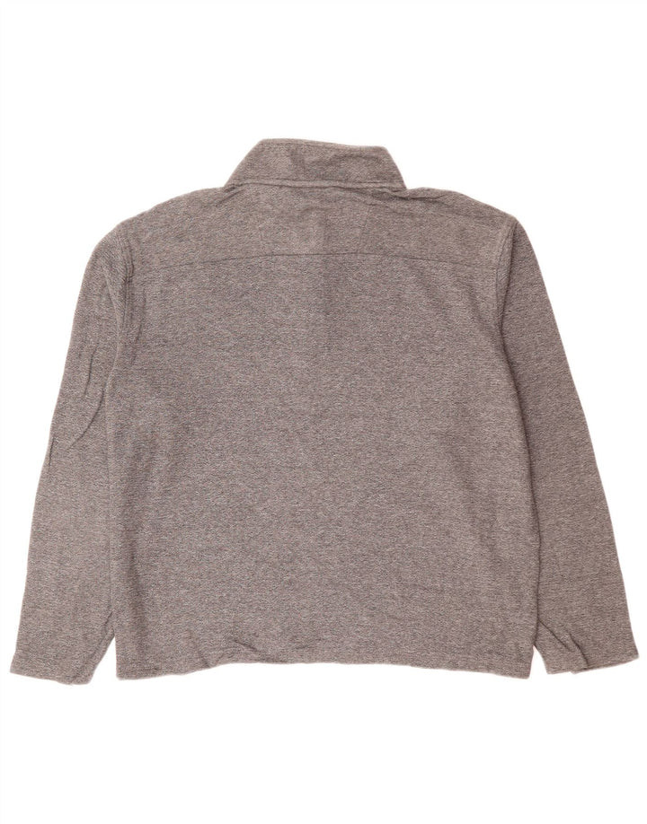 CALVIN KLEIN Sweat-shirt surdimensionné à col zippé pour femme UK 12 Gris moyen