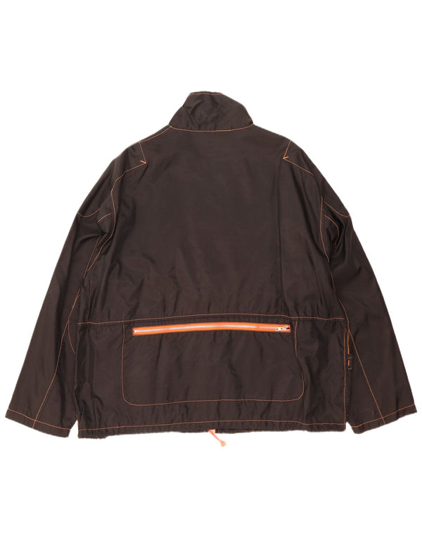 vintage Veste de pluie homme UK 42 XL Noir Colourblock Nylon