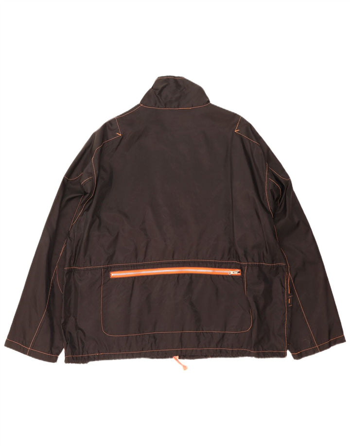 vintage Veste de pluie homme UK 42 XL Noir Colourblock Nylon