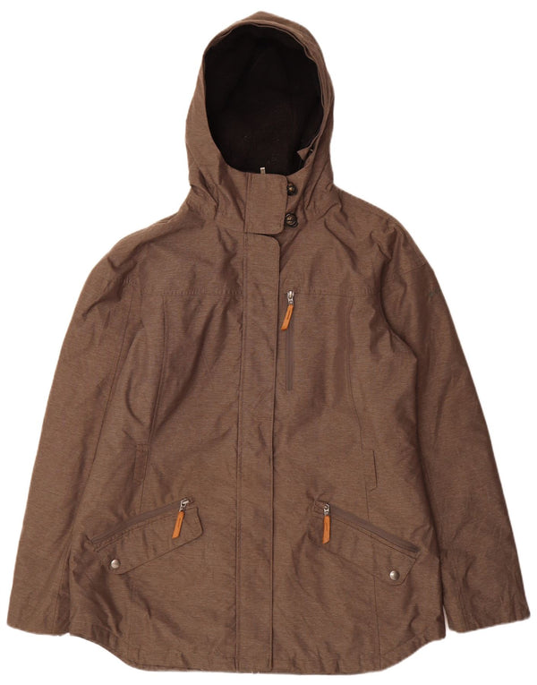 Columbia Veste Parka à Capuche Omni-Heat pour Femme UK 18 XL Gris Pinstripe Nylon