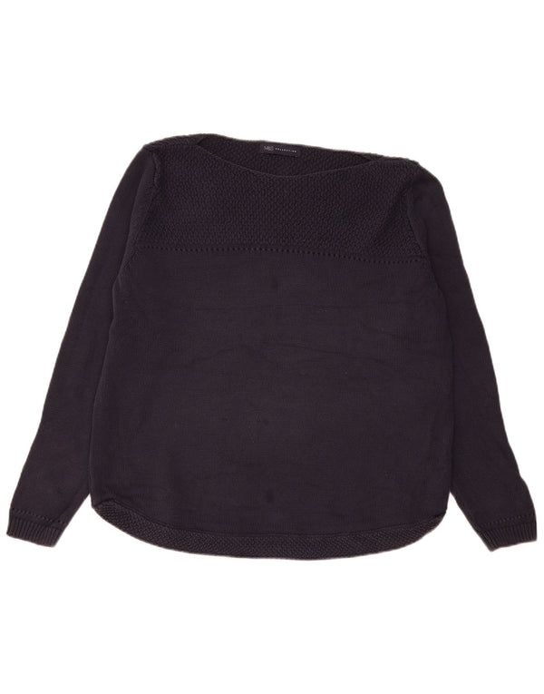 Marks & Spencer Pull col bateau pour femme UK 18 XL Bleu marine Coton