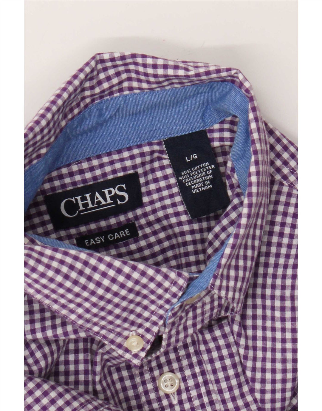 Chaps Chemise Homme Large Vichy Violet Coton