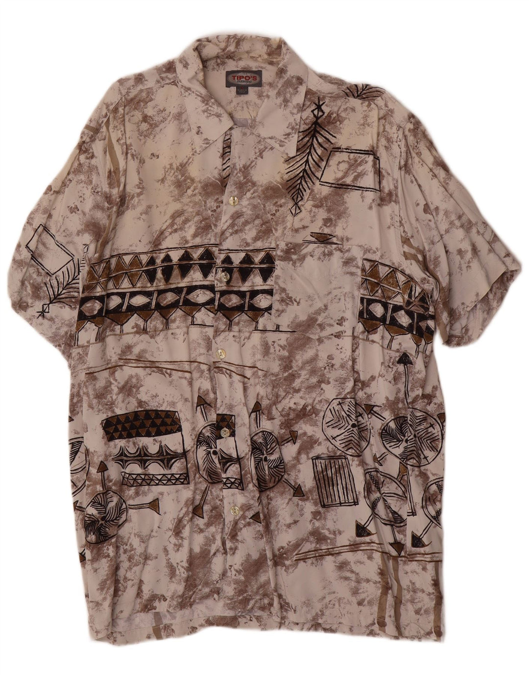Tipo' S Chemise à manches courtes à motif abstrait pour homme Large Multicolore