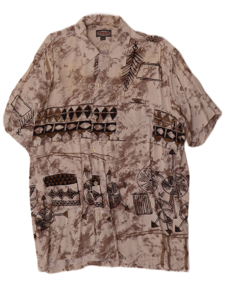 Tipo' S Chemise à manches courtes à motif abstrait pour homme Large Multicolore