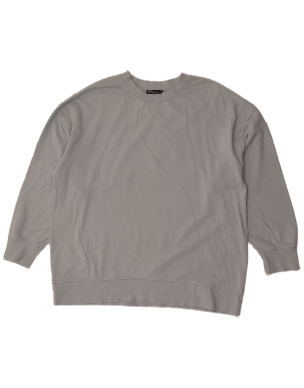 Zara Homme Sweatshirt Jumper Large Bleu Coton
