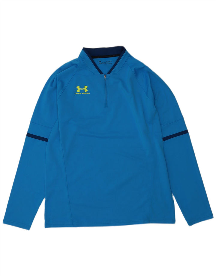 Under Armour Cold Gear Zip Neck Top Manches Longues XL Bleu Polyester Homme