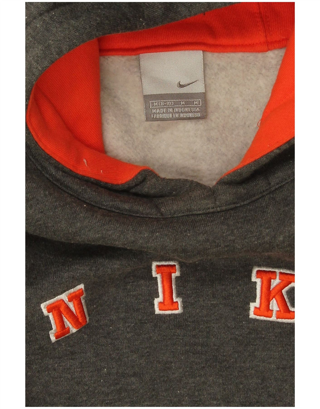 Nike Pull à capuche surdimensionné graphique pour femme US 8/10 Gris moyen en coton