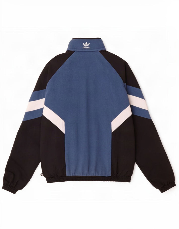 Adidas Hommes Pull Survêtement Top Veste Petit Bleu Colorblock Polyester
