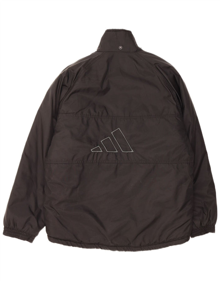 ADIDAS Mens Loose Fit Graphic Padded Jacket UK 34/36 Small Black Polyester