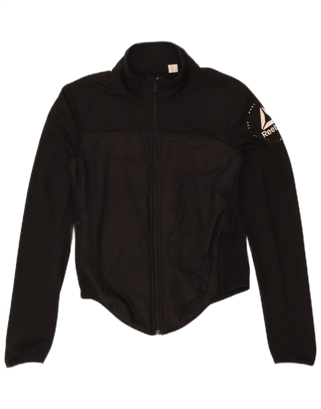 Reebok Veste de survêtement graphique pour femme UK 8/10 Small Noir Polyester