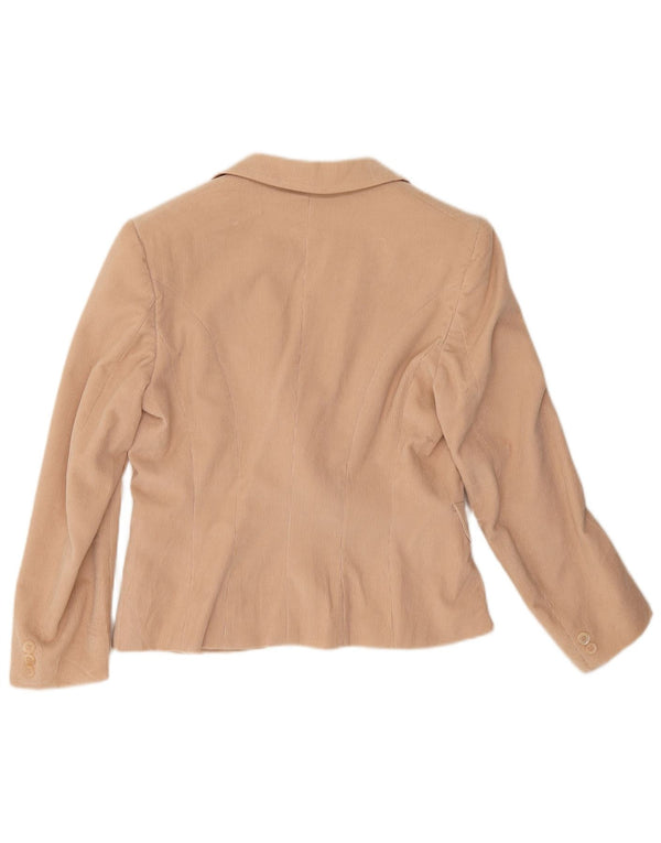 Max Mara Veste blazer en velours côtelé à 1 bouton pour femme UK 12 Coton beige moyen