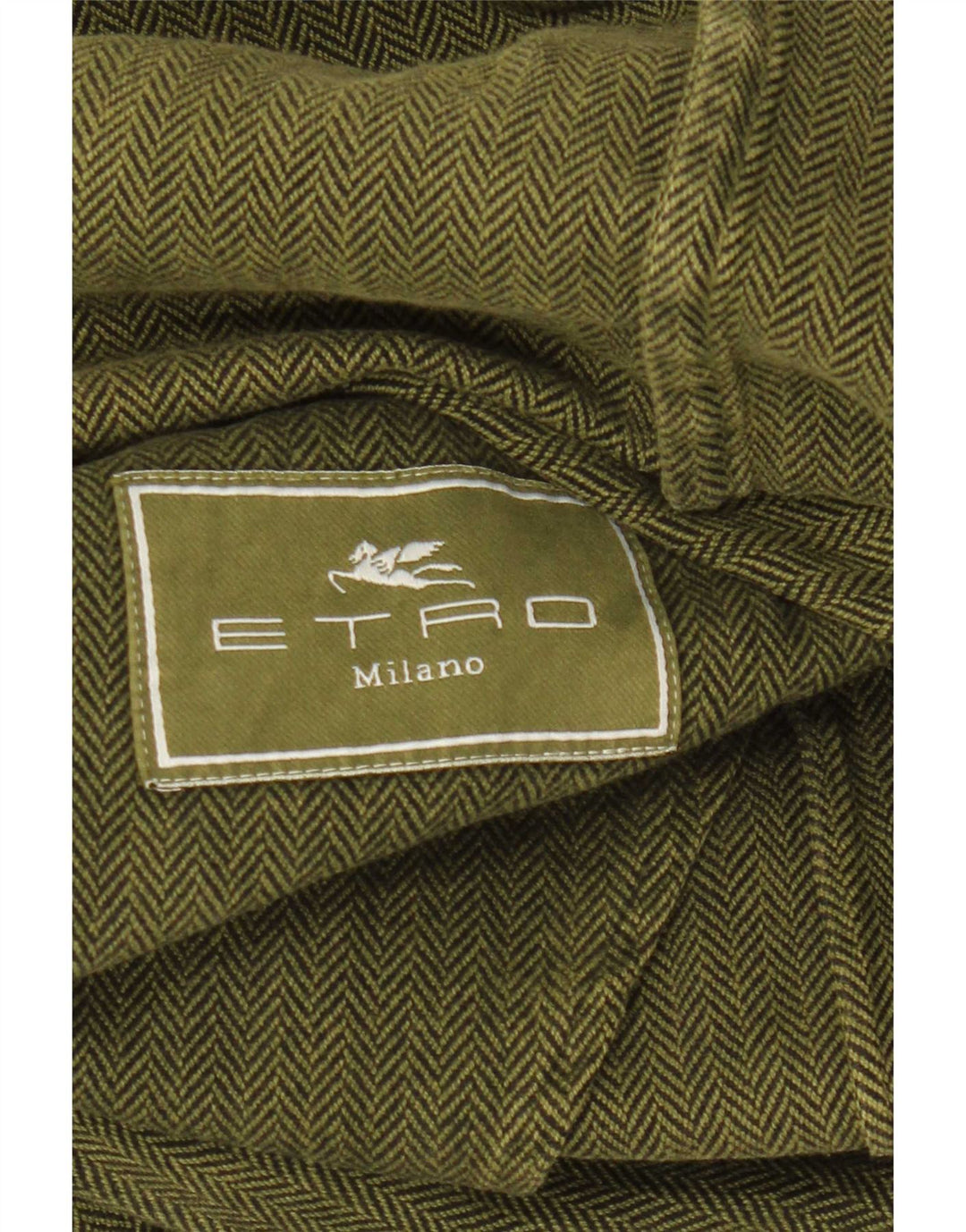 Etro Veste blazer 3 boutons pour homme IT 48 Vert moyen à chevrons