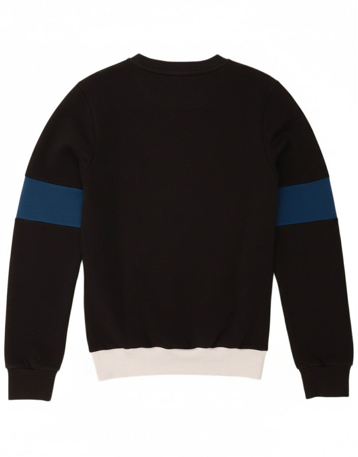 MCKENZIE Mens Sweatshirt Jumper XS Black Colourblock Polyester