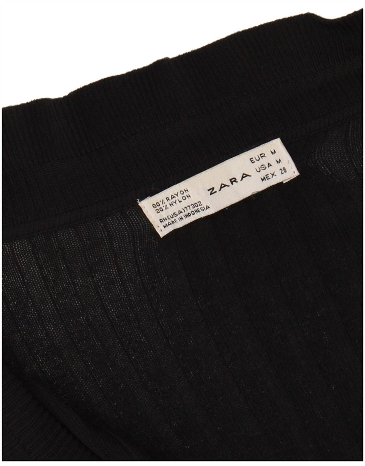 Zara Femme Cardigan Top UK 12 Medium Noir