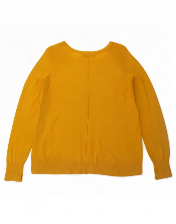 Zara Femme Pull Col Bateau UK 10 Petit Viscose Jaune