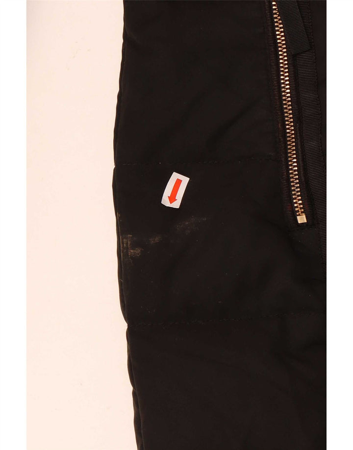 Zara Veste matelassée à capuche pour femme UK 10 Small Noir Polyester