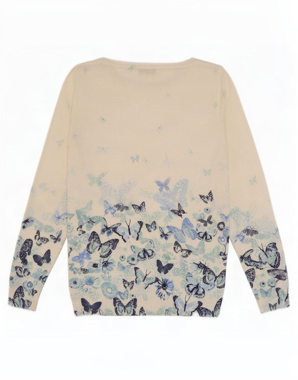 M&Co Femme Petite Col Bateau Pull UK 16 Grand Papillon Blanc
